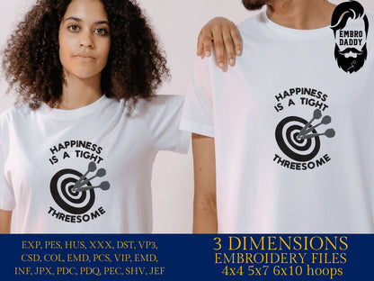 Machine Embroidery files, darts, happiness, funny, PES, DST, hus & more