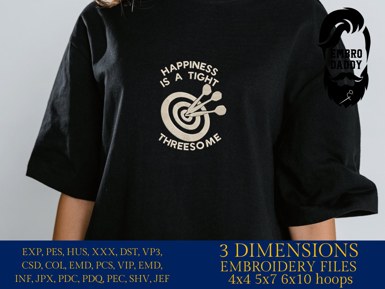 Machine Embroidery files, darts, happiness, funny, PES, DST, hus & more