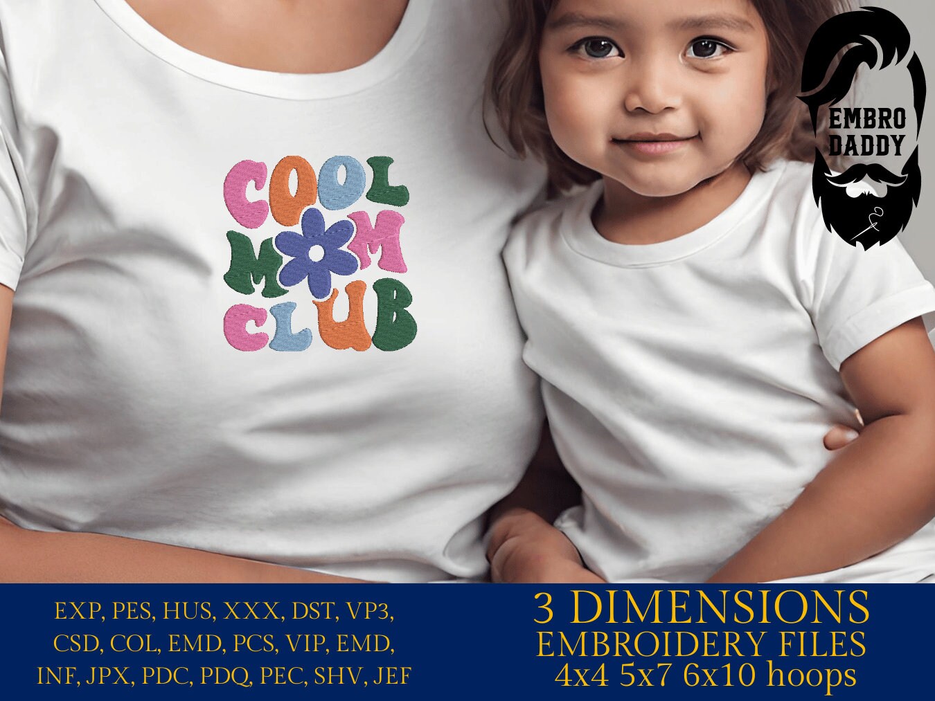 Machine Embroidery files, cool mom club , dst PES, xxx, hus & more