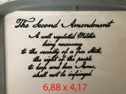 Machine Embroidery files, The Second Amendment, PES, dst, xxx, hus & more