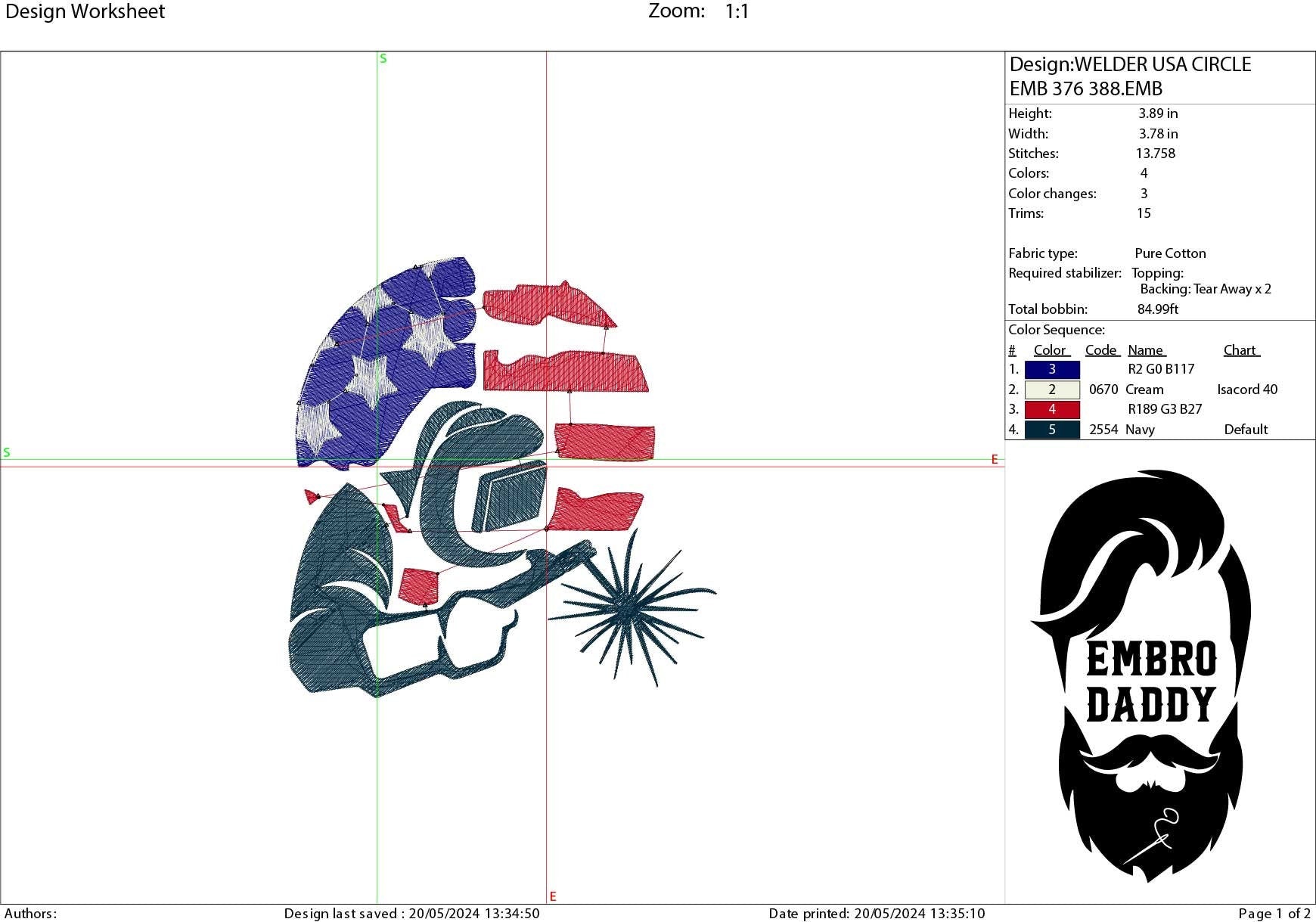 Machine Embroidery files, USA flag, Welding, PES, DST, xxx, hus & more