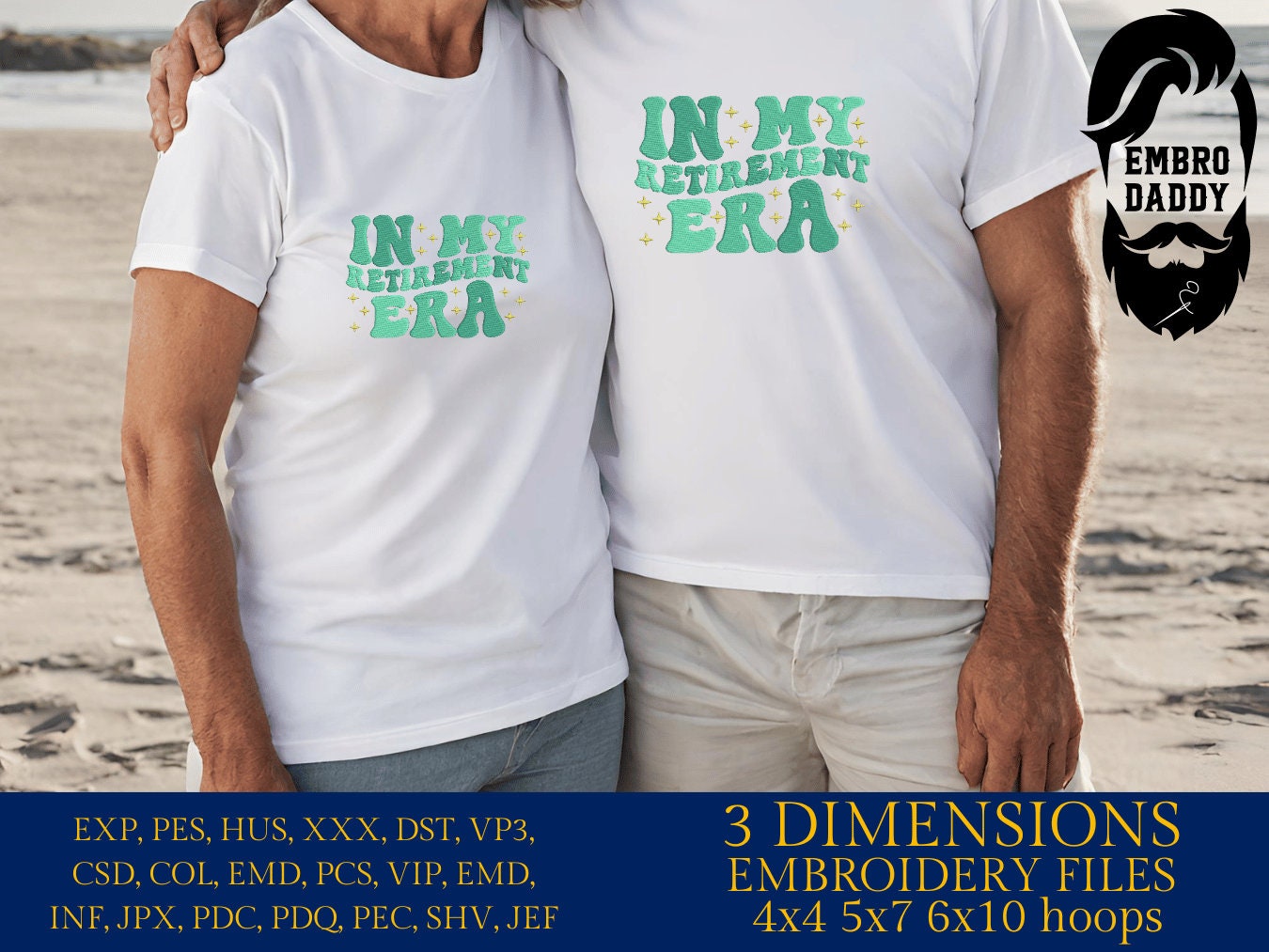 Machine Embroidery files, In my retirement era, PES, DST, hus & more