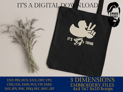 Machine Embroidery files, Duck Wave for off road vehicle, PES, xxx, hus & more