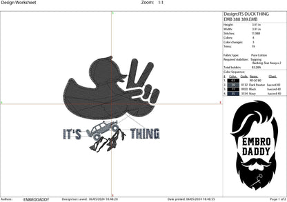 Machine Embroidery files, Duck Wave for off road vehicle, PES, xxx, hus & more