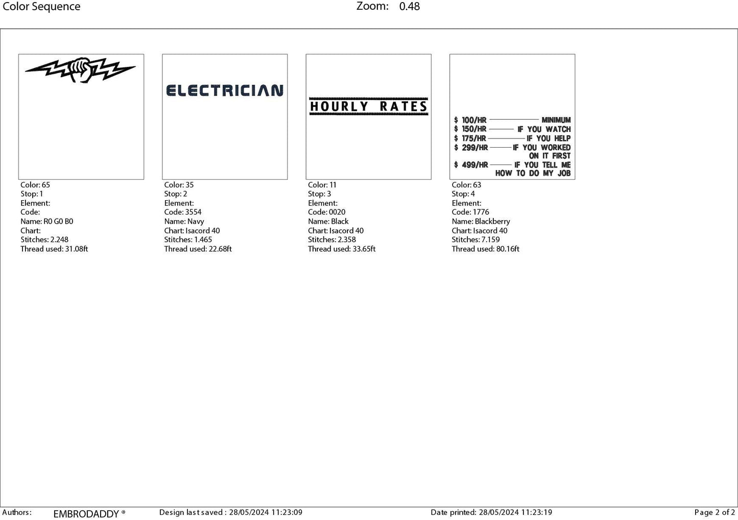 Machine Embroidery files, electrician hourly rates, PES, dst, xxx, hus & more