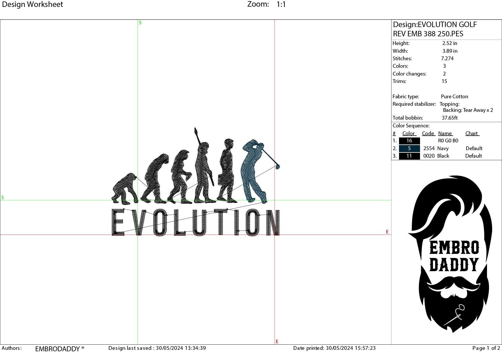 Machine Embroidery files, evolution, golf, PES, DST, hus & more