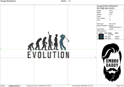 Machine Embroidery files, evolution, golf, PES, DST, hus & more