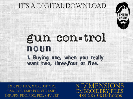 Machine Embroidery files, Gun Control definition, PES, xxx hus & more