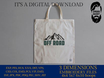 Machine Embroidery files, offroad, mountains, dst PES, xxx, hus & more