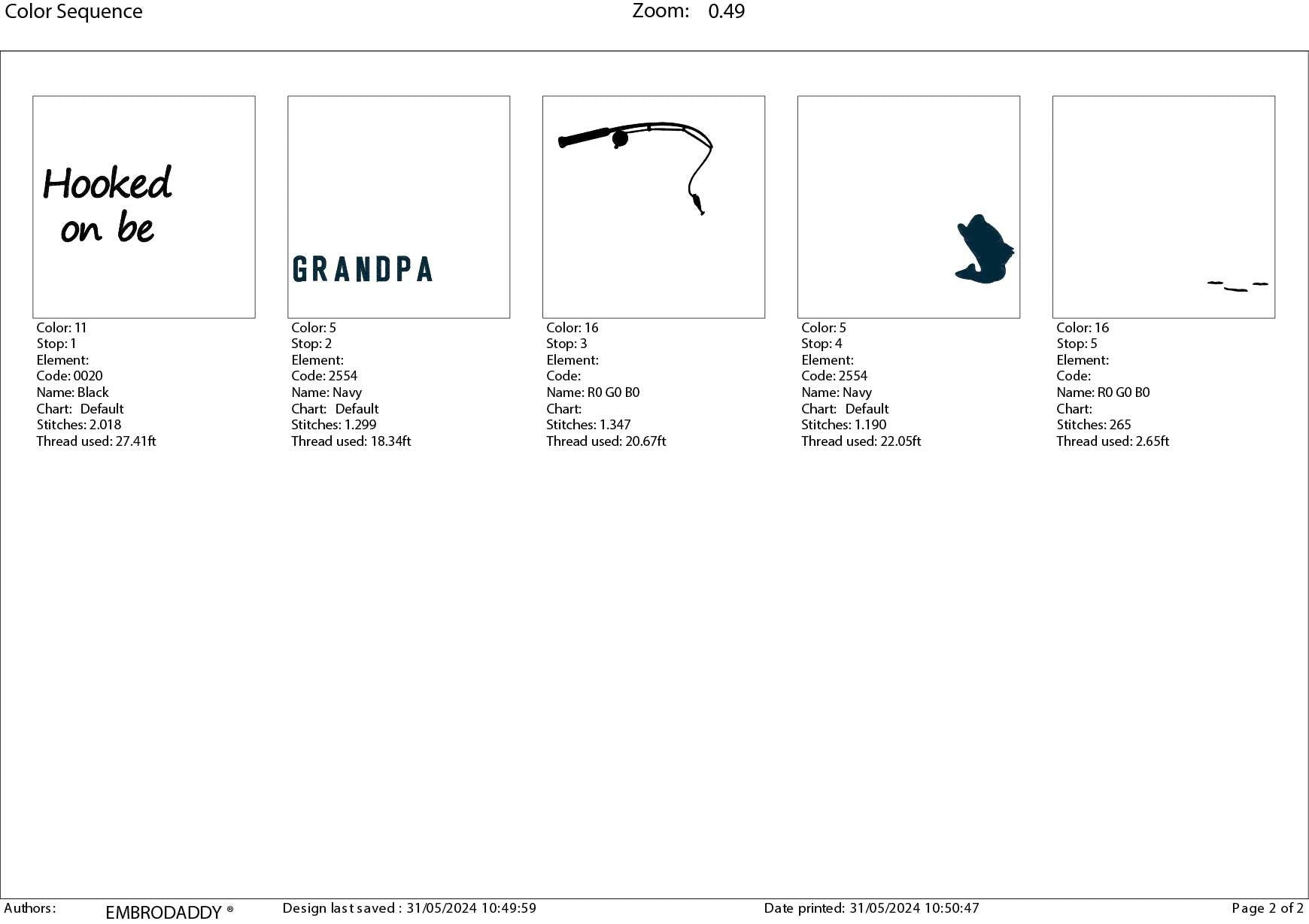 Machine Embroidery files, hooked on being grandpa, PES, DST, hus & more