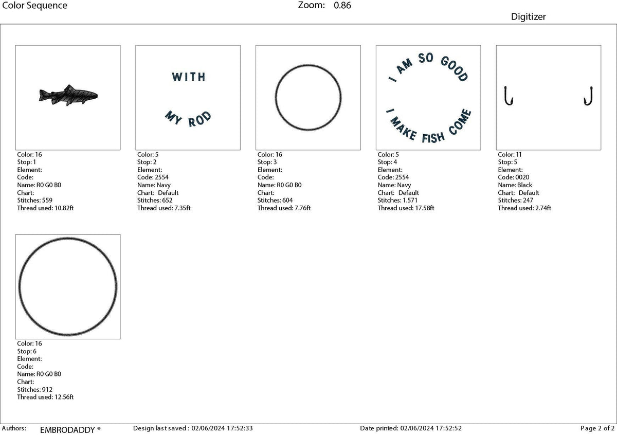Machine Embroidery files digitized for hats, I'm so good with my rod, embroidery files, funny Design, PES, xxx hus & more