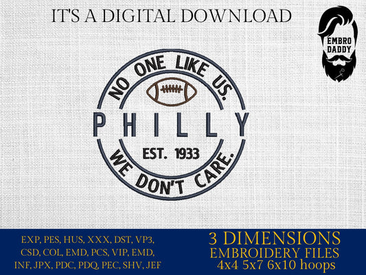 Machine Embroidery files, Philly, football gift idea PES, xxx, hus & more, fan embroidery files