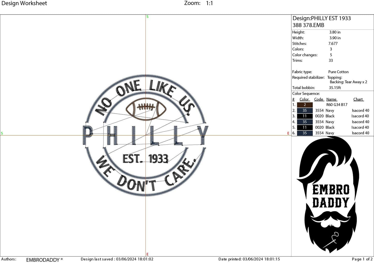 Machine Embroidery files, Philly, football gift idea PES, xxx, hus & more, fan embroidery files