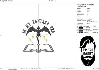 Machine Embroidery files, in my fantasy era, embroidery files, PES, xxx, hus & more, embroidery files