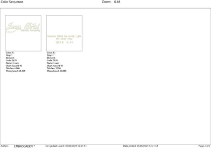 Machine Embroidery files, Jesus Christ eternally refreshing, Christian, PES, xxx, hus & more