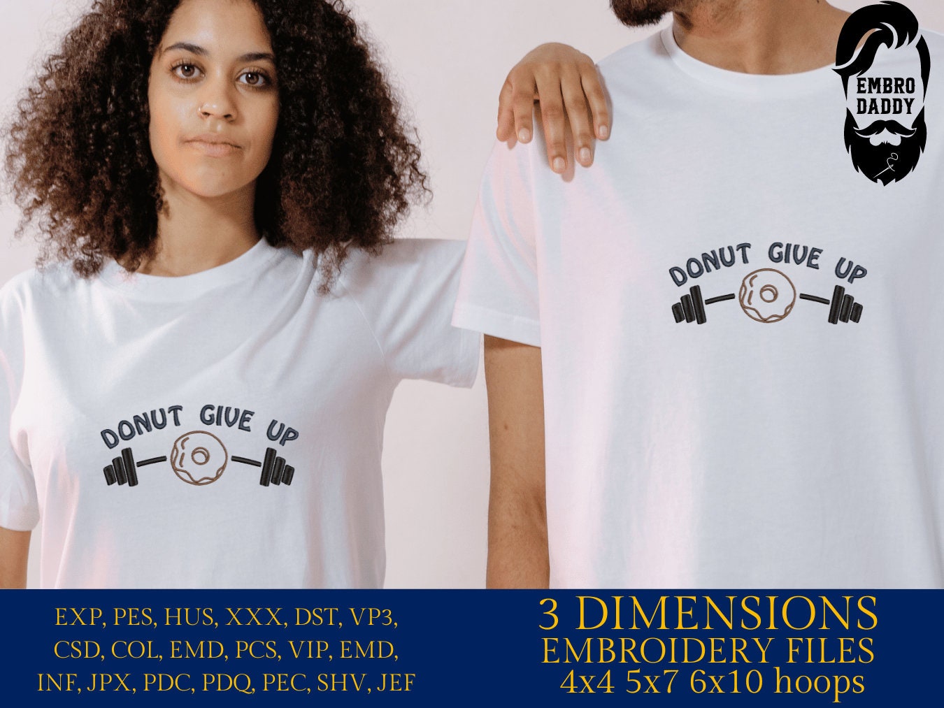 Machine Embroidery files, Donut give up, Workout, USA flag, barbell, Gym, Fitness, Gym Motivatiom, funny, PES, xxx, hus, dst & more