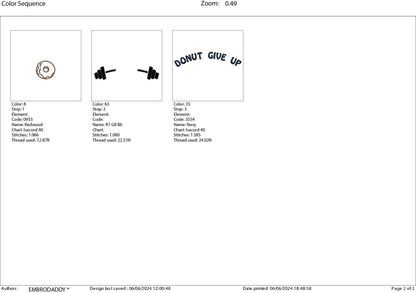 Machine Embroidery files, Donut give up, Workout, USA flag, barbell, Gym, Fitness, Gym Motivatiom, funny, PES, xxx, hus, dst & more