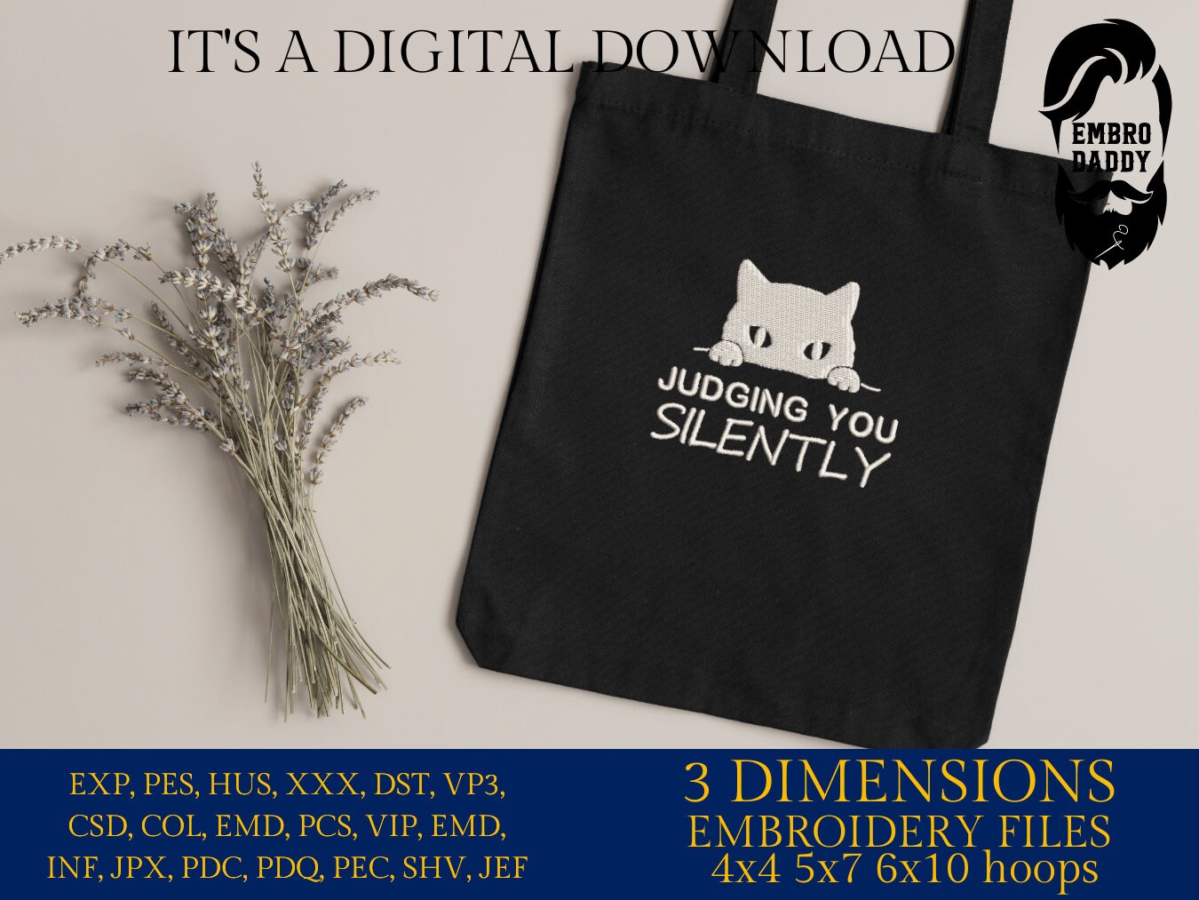 Machine Embroidery, Judging you silently embroidery files, Mom Cat Mom pes, Animal lover gift idea PES, xxx, hus & more, embroidery files