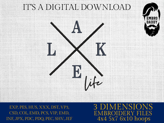 Machine Embroidery files, lake life, PES, DST, xxx, hus & more