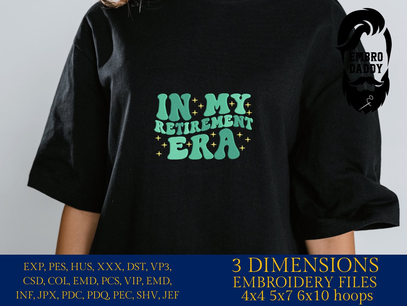 Machine Embroidery files, In my retirement era, PES, DST, hus & more