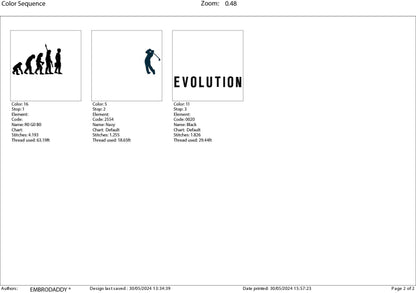 Machine Embroidery files, evolution, golf, PES, DST, hus & more