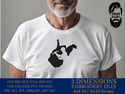 Machine Embroidery files, Coal Miner File,West Virginia Coal Mining, DST, PES, xxx hus & more,