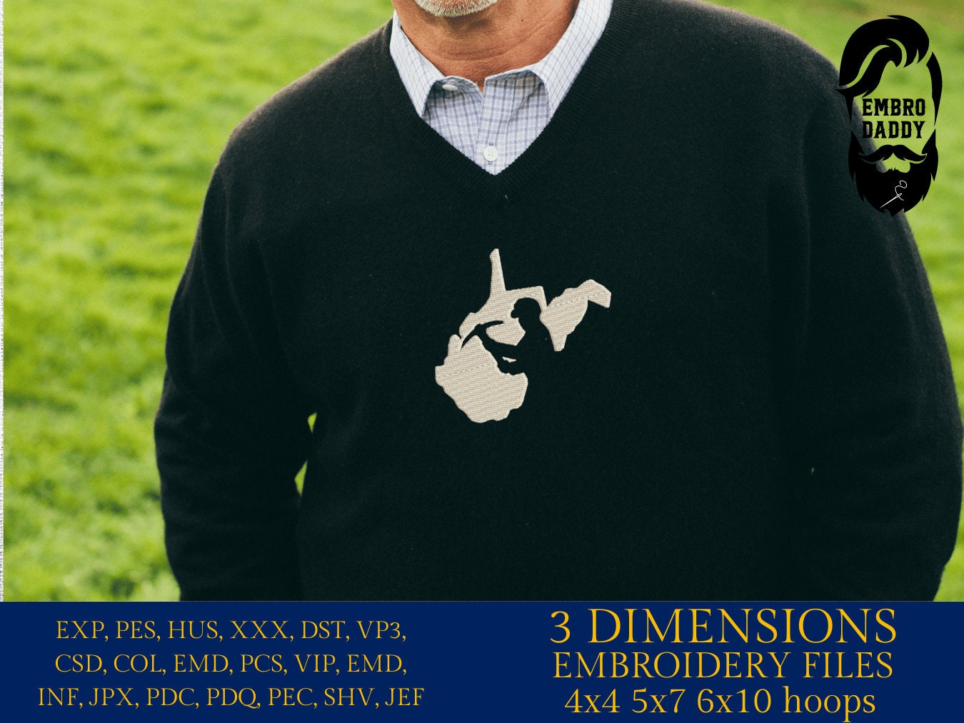 Machine Embroidery files, Coal Miner File,West Virginia Coal Mining, DST, PES, xxx hus & more,