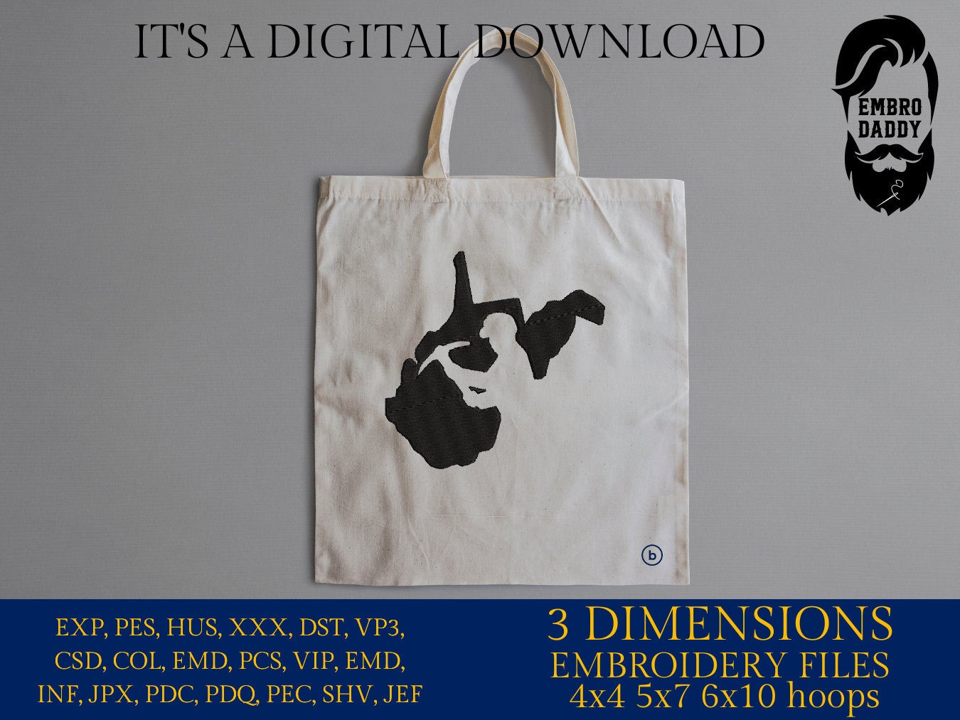 Machine Embroidery files, Coal Miner File,West Virginia Coal Mining, DST, PES, xxx hus & more,