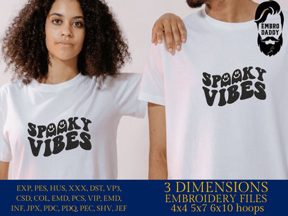 Machine Embroidery files, spooky vibes embroidery files, halloween pes Gift Idea, autumn Design PES, xxx hus & more, embroidery fall