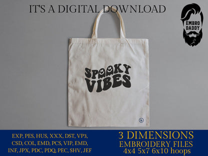 Machine Embroidery files, spooky vibes embroidery files, halloween pes Gift Idea, autumn Design PES, xxx hus & more, embroidery fall