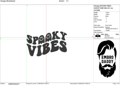 Machine Embroidery files, spooky vibes embroidery files, halloween pes Gift Idea, autumn Design PES, xxx hus & more, embroidery fall