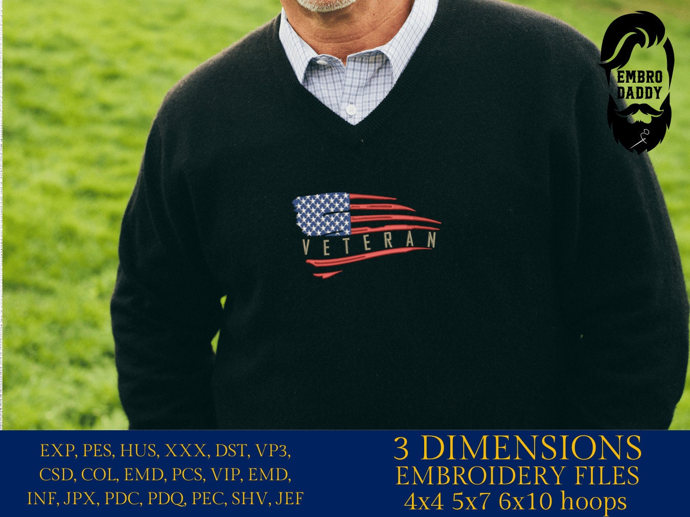 Machine Embroidery files, American Flag, veteran, PES, dst, xxx hus & more