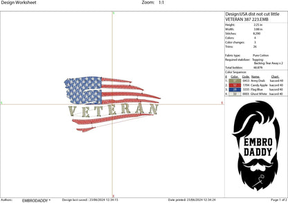 Machine Embroidery files, American Flag, veteran, PES, dst, xxx hus & more
