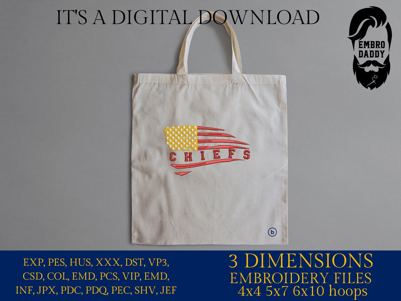 Machine Embroidery files, American Flag, chiefs, PES, dst, xxx hus & more