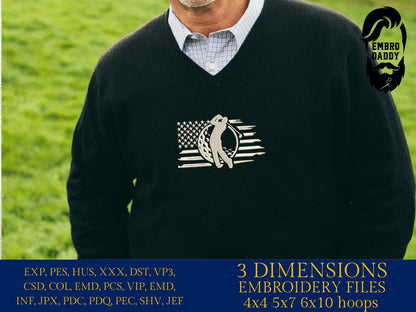 Machine Embroidery files, Golf Usa flag, PES, DST, hus & more