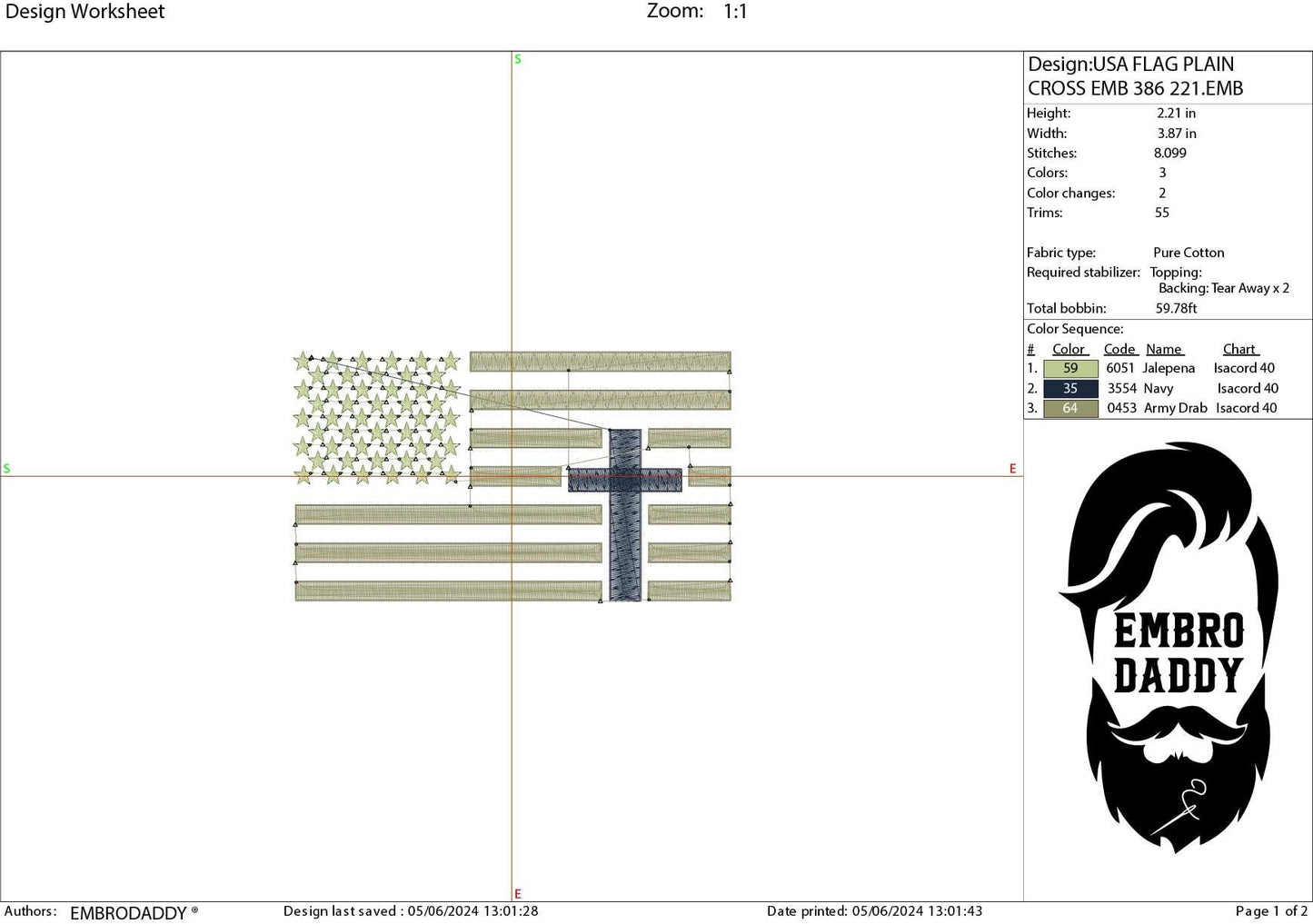 Machine Embroidery files, USA flag Cross, PES, xxx, hus & more