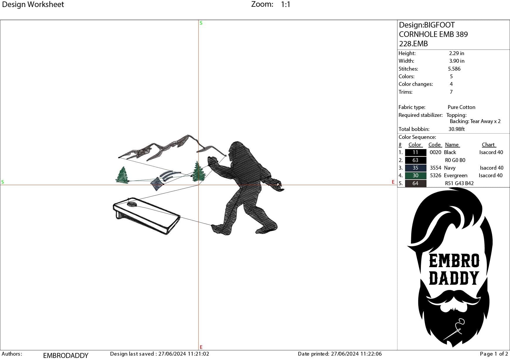 Machine Embroidery files, bigfoot Corn hole, PES, xxx, hus & more