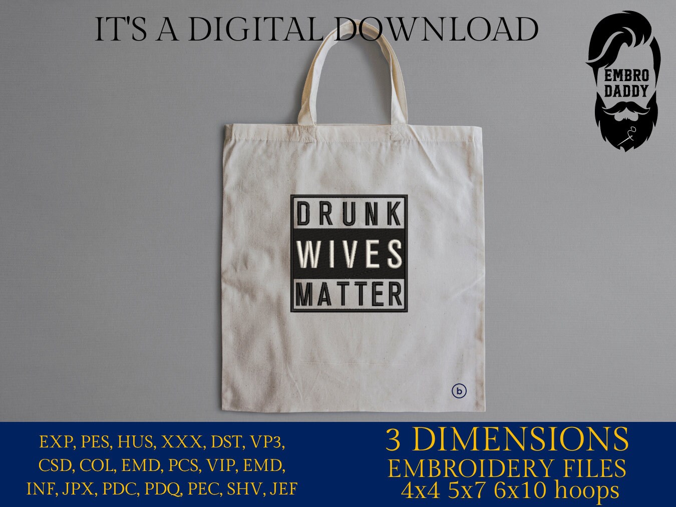 Machine Embroidery files, Drunk lives matter, PES, xxx, hus & more