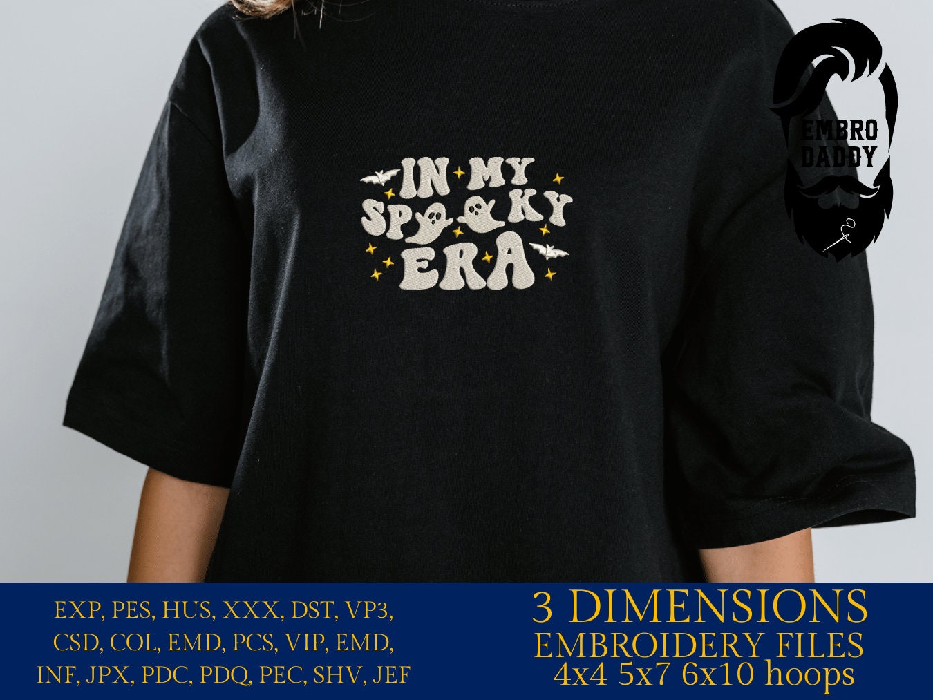 Machine Embroidery files, In my spooky era, Halloween, PES, DST, xxx, hus and more