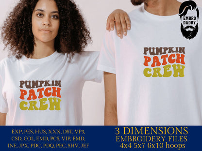 Machine Embroidery files, pumpkin patch crew, PES, DST, xxx, hus & more