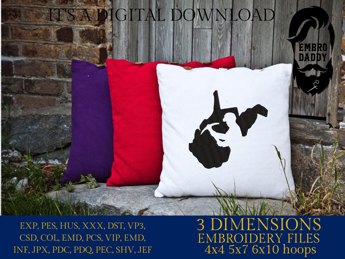 Machine Embroidery files, Coal Miner File,West Virginia Coal Mining, DST, PES, xxx hus & more,