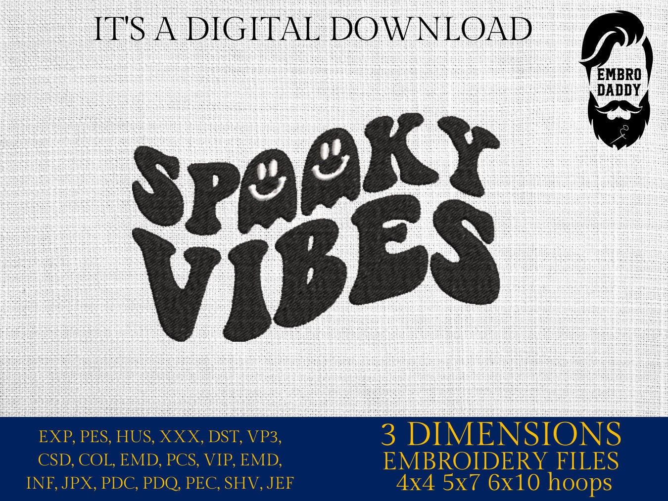 Machine Embroidery files, spooky vibes embroidery files, halloween pes Gift Idea, autumn Design PES, xxx hus & more, embroidery fall