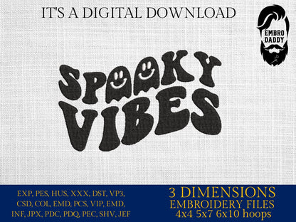 Machine Embroidery files, spooky vibes embroidery files, halloween pes Gift Idea, autumn Design PES, xxx hus & more, embroidery fall