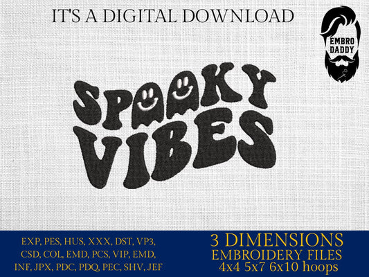 Machine Embroidery files, spooky vibes embroidery files, halloween pes Gift Idea, autumn Design PES, xxx hus & more, embroidery fall