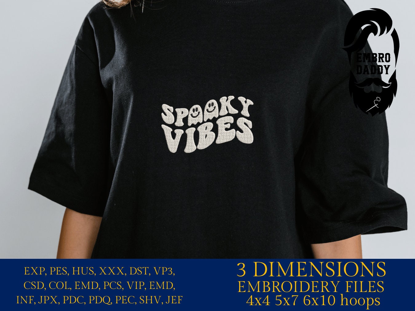 Machine Embroidery files, spooky vibes embroidery files, halloween pes Gift Idea, autumn Design PES, xxx hus & more, embroidery fall