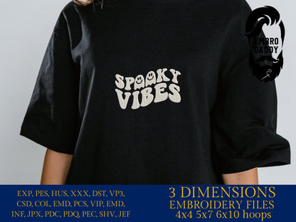 Machine Embroidery files, spooky vibes embroidery files, halloween pes Gift Idea, autumn Design PES, xxx hus & more, embroidery fall