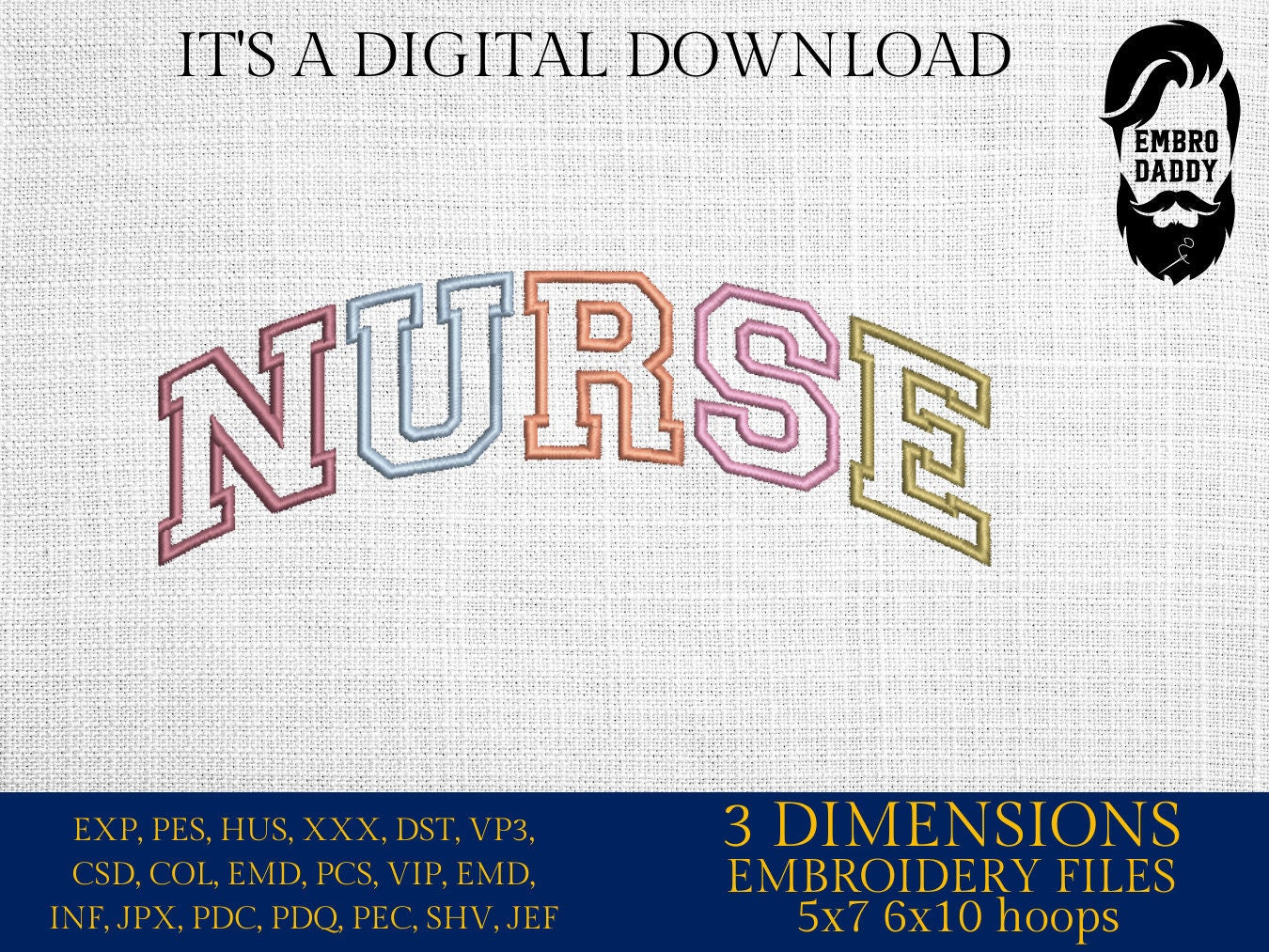 Machine Embroidery files, nurse, dst, PES, xxx, hus & more