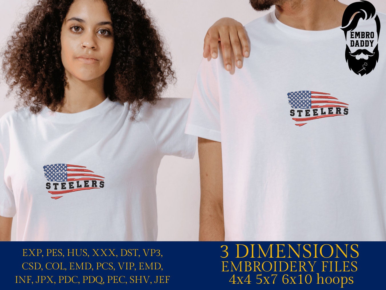 Machine Embroidery files, American Flag, steelers, PES, dst, xxx hus & more