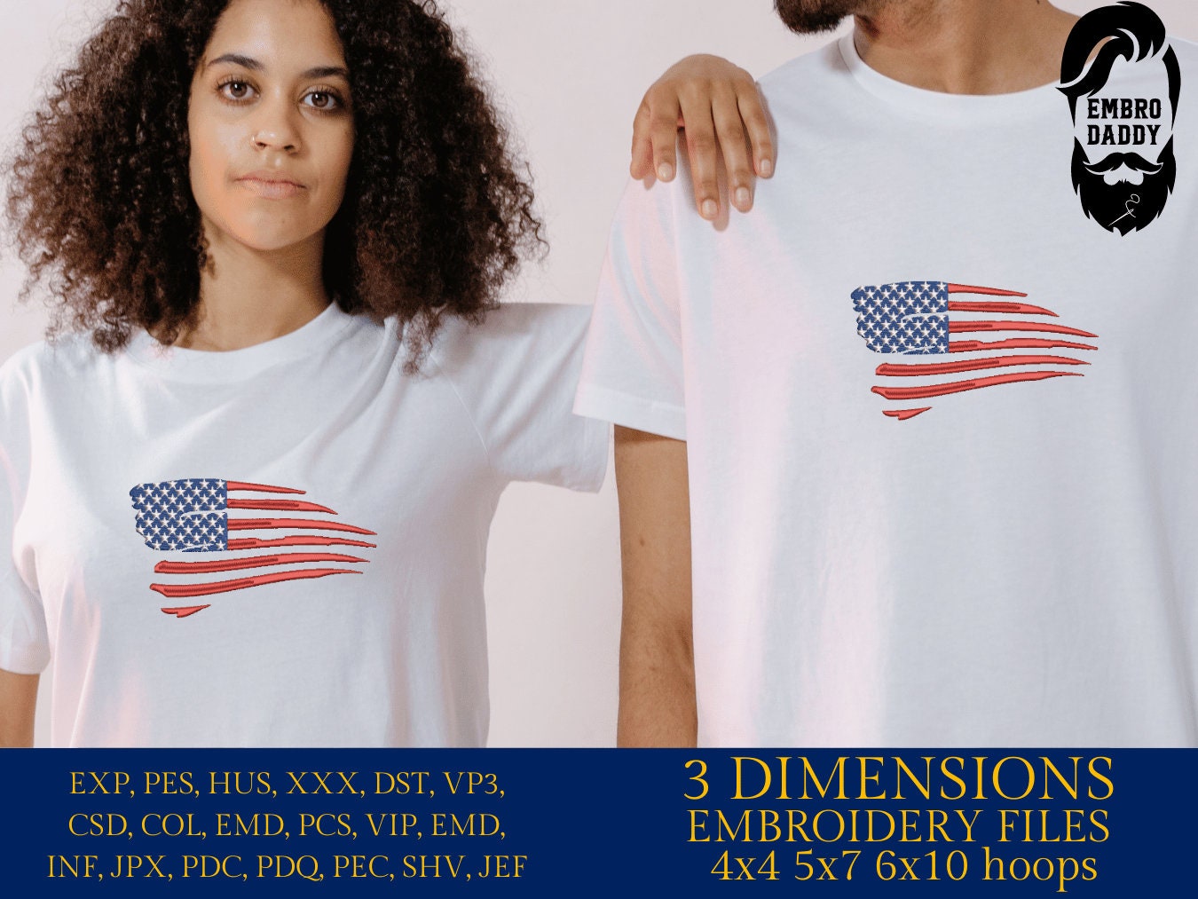 Machine Embroidery files, American Flag, PES, dst, xxx hus & more
