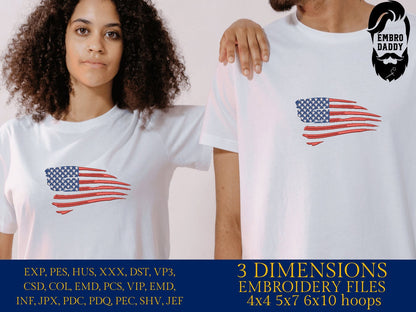 Machine Embroidery files, American Flag, PES, dst, xxx hus & more